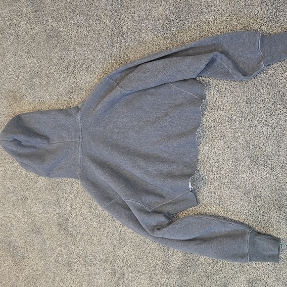 Champion Women Reverse Weave Crop Gray Pullover Hoodie Sweater Hood Sz L - Picture 5 of 5